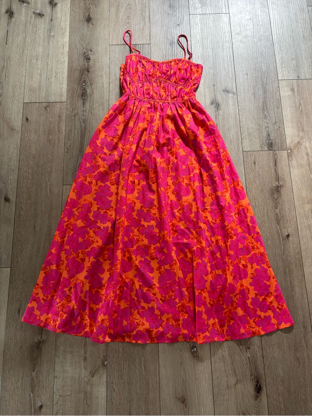 Runaway the Label "Pianni" Maxi Dress - Orange & Pink Floral